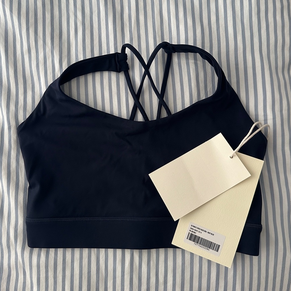 Adanola Ultimate Cross Back Bra - Navy Blue Size Small